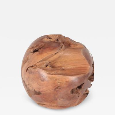 Oversized Solid Wood Sphere Ball Stool Sculpture 21st century 