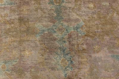 Oversized Vintage Chinese Camel and Light Green Wool Carpet