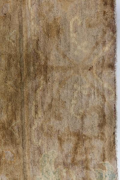 Oversized Vintage Chinese Camel and Light Green Wool Carpet