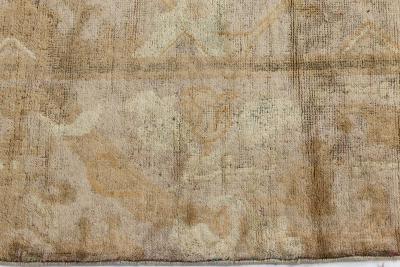 Oversized Vintage Chinese Camel and Light Green Wool Carpet