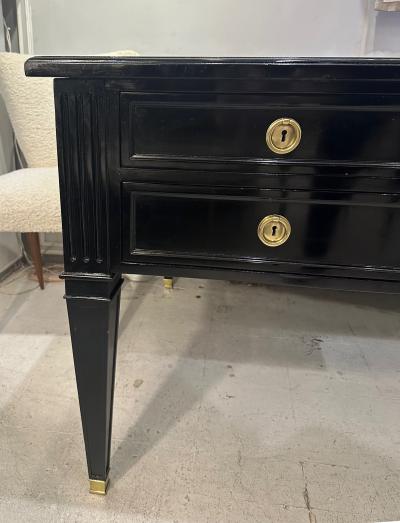 Oversized Vintage Ebonized French Bureau Plat Desk