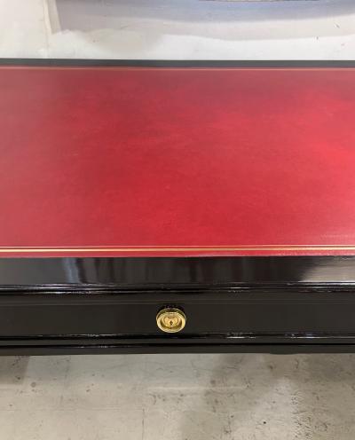 Oversized Vintage Ebonized French Bureau Plat Desk