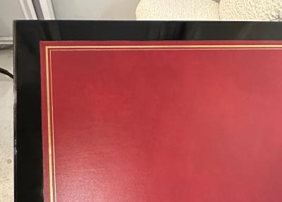 Oversized Vintage Ebonized French Bureau Plat Desk