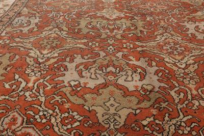 Oversized Vintage English Axminster Bold Red Handmade Wool Carpet