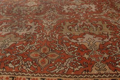 Oversized Vintage English Axminster Bold Red Handmade Wool Carpet