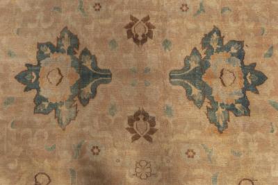 Oversized Vintage Indian Botanic Hand Knotted Wool Rug