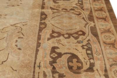 Oversized Vintage Indian Botanic Hand Knotted Wool Rug