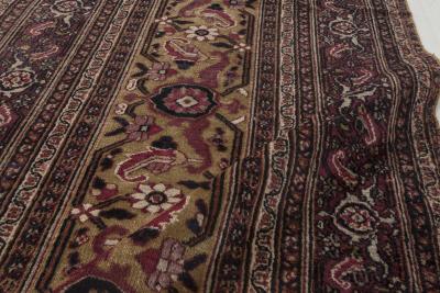 Oversized Vintage Persian Meshad Pink Brown Handmade Wool Rug