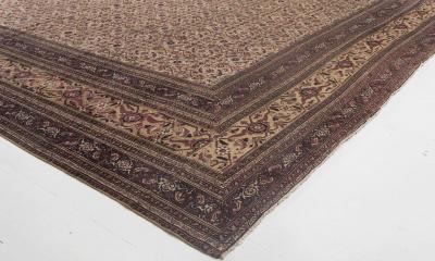 Oversized Vintage Persian Meshad Pink Brown Handmade Wool Rug