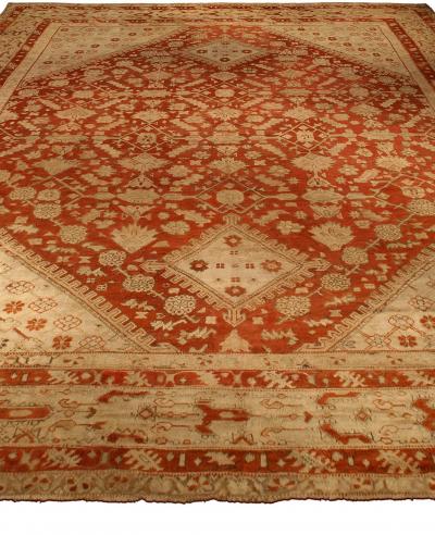 Oversized Vintage Red Turkish Ghiordes handmade wool Carpet