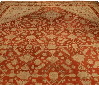 Oversized Vintage Red Turkish Ghiordes handmade wool Carpet
