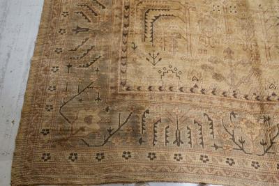 Oversized Vintage Turkish Oushak Floral Handwoven Wool Rug