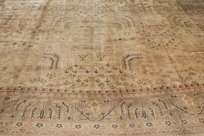 Oversized Vintage Turkish Oushak Floral Handwoven Wool Rug