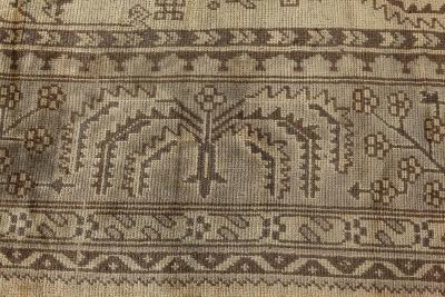 Oversized Vintage Turkish Oushak Floral Handwoven Wool Rug