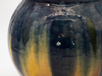 Oversized ceramic vase with Blue Cream glaze