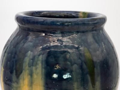 Oversized ceramic vase with Blue Cream glaze