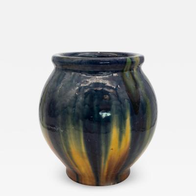 Oversized ceramic vase with Blue Cream glaze