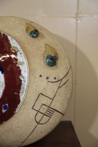 Oversized round floor vase by Ken Pick 