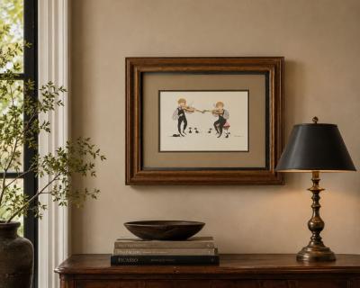 P Buckley Moss Framed Folksy Artwork Print USA 1979