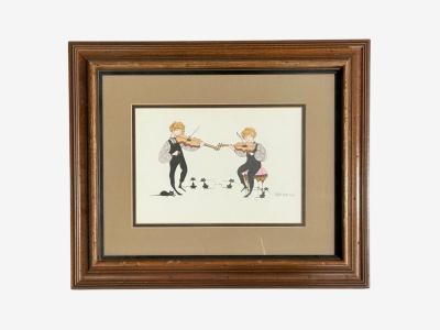 P Buckley Moss Framed Folksy Artwork Print USA 1979