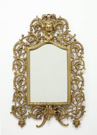 P E Guerin Antique Brass Vanity Mirror
