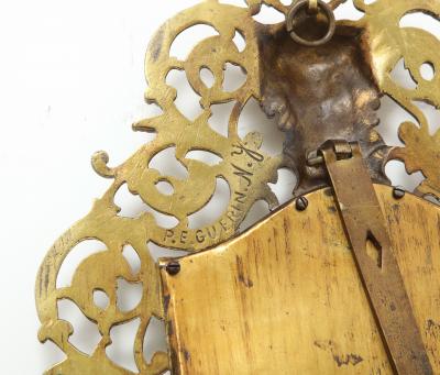 P E Guerin Antique Brass Vanity Mirror