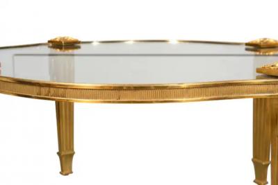 P E Guerin Bronze And Glass Coffee Table