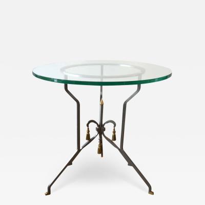 P E Guerin Steel Brass Occasional Table