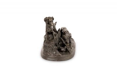 P J Mene Patinated Bronze Dogs