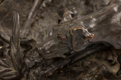 P J Mene Patinated Bronze Dogs