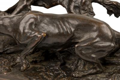 P J Mene Patinated Bronze Dogs