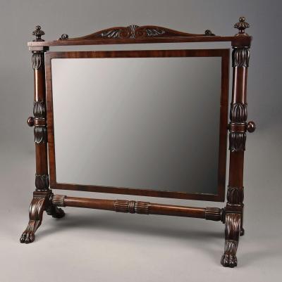P MA Nicholson Superb quality 19th century Regency Cuban mahogany cheval table mirror