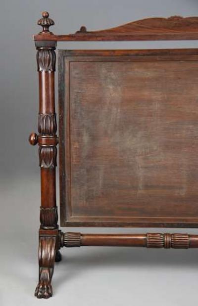 P MA Nicholson Superb quality 19th century Regency Cuban mahogany cheval table mirror