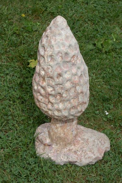 PAINTED CAST STONE MOREL MUSHROOM GARDEN ORNAMENT