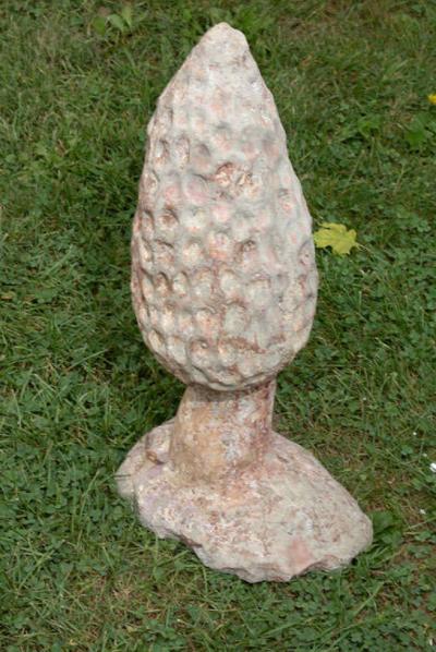 PAINTED CAST STONE MOREL MUSHROOM GARDEN ORNAMENT