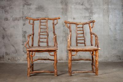 PAIR BRANCH ARMCHAIRS