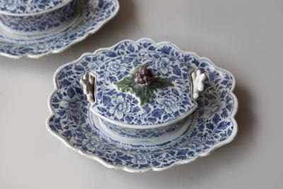 PAIR OF 18TH CENTURY DUTCH DELFT BUTTER DISHES
