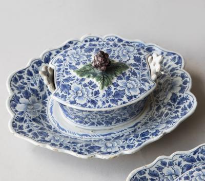 PAIR OF 18TH CENTURY DUTCH DELFT BUTTER DISHES