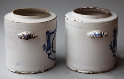 PAIR OF 18TH CENTURY FAIENCE POTS PHARMACIE