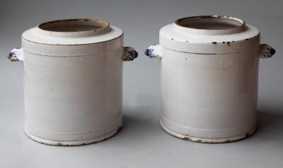 PAIR OF 18TH CENTURY FAIENCE POTS PHARMACIE