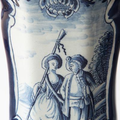 PAIR OF 18TH CENTURY OCTAGONAL DELFT VASES