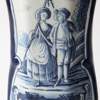 PAIR OF 18TH CENTURY OCTAGONAL DELFT VASES