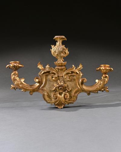 PAIR OF 18TH CENTURY VENETIAN GILTWOOD WALL SCONCES