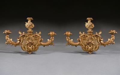 PAIR OF 18TH CENTURY VENETIAN GILTWOOD WALL SCONCES