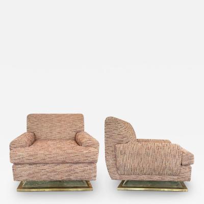 PAIR OF 1970S FRENCH LOUNGE CHAIRS IN TWEED