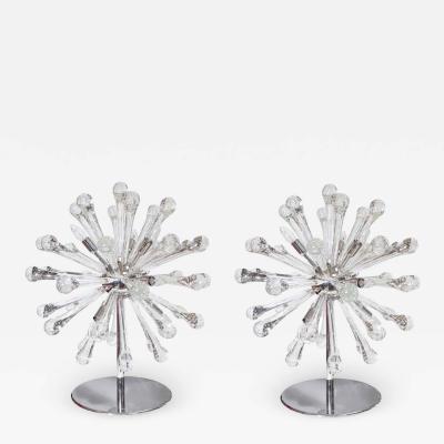 PAIR OF 1980S MURANO SPUTNIK BULLICANTE TABLE LAMPS