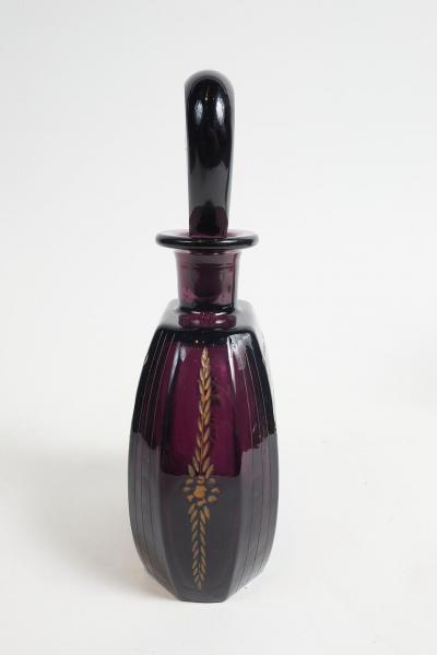 PAIR OF 19TH CENTURY BOHEMIAN GLASS ETCHED DECANTERS