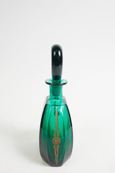 PAIR OF 19TH CENTURY BOHEMIAN GLASS ETCHED DECANTERS