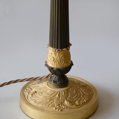 PAIR OF 19TH CENTURY BRONZE CANDLESTICKS CONVERTED TO TABLE LAMPS