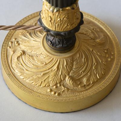 PAIR OF 19TH CENTURY BRONZE CANDLESTICKS CONVERTED TO TABLE LAMPS